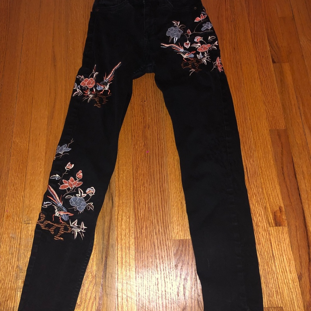 TOPSHOP embroidered jeans